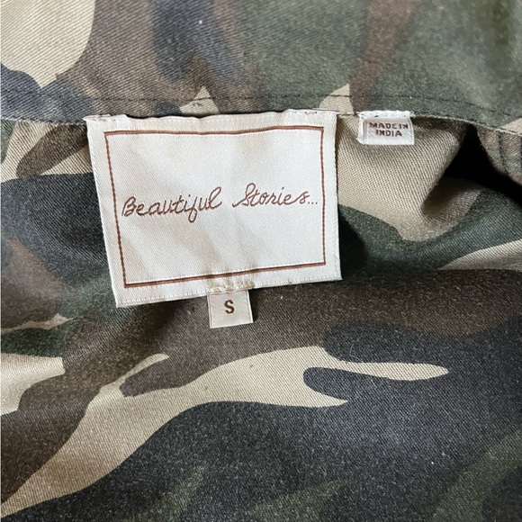 Beautiful Stories Camo Utility Jacket Sz Small Colorful Embroidered Embellished - Picture 6 of 11